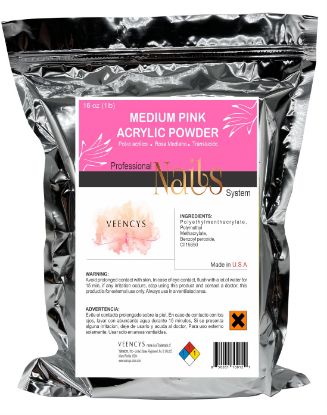 Picture of Acrylic Powder Medium Pink Nails 16 oz by Veencys