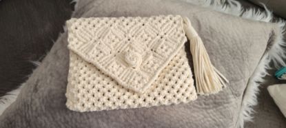 Picture of Diana Fashionable Macrame Purse with Tassel by Glad'sMakrame