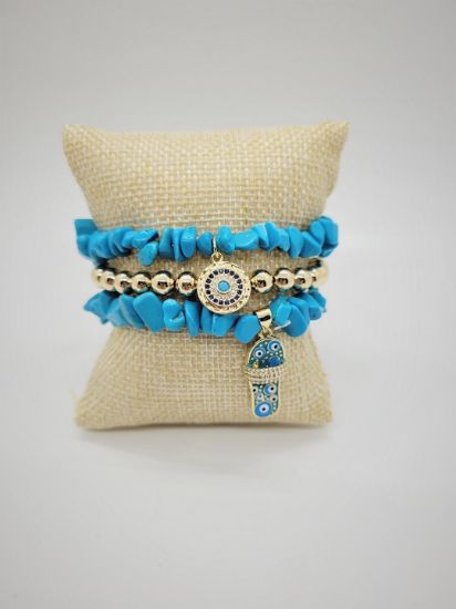 Picture of Blue turquoise bracelets set of 3 