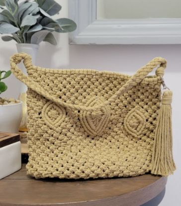 Picture of Boho Macrame bag with Tassel by Glad'sMakrame