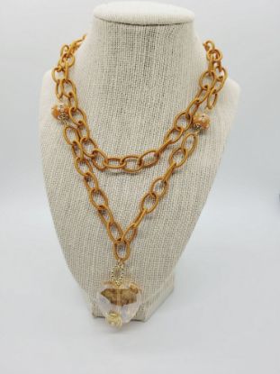 Picture of Heart and Gold Tassel  necklace 