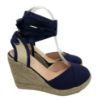 Picture of MBM Luz Women’s Platform Wedges Espadrilles Shoes Navi Blue Soft Canvas, 5 “ Wedge, Soft Ankle-Tie Strap, Closed Toe, Classic Summer Sandals, Jute.