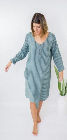 Picture of Striped Midi Shirt Dress