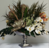 Picture of Artificial Floral Arrangement Centerpiece for Home, Fake Tropical Flowers Foam Flowers, Faux  Orchids  Arrangements in Vase SS Antique