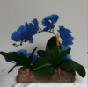 Picture of Artificial Orchids Centerpiece in Resin Pot simulating a Branch of a Tree  Orchid Floral Arrangement Artificial, Fake  Orchids Arrangements
