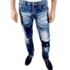 Picture of Men's Ripped Denim Jeans Slim-Fit Stretch in Vintage Light Jeans for Men .Casual Multicolor Paint Ripped Jeans Mens