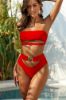 Picture of NANY JEANS  Womens Tank Crop Top High Waisted Cheeky Three Piece Bikini Sets Swimsuits & Cover