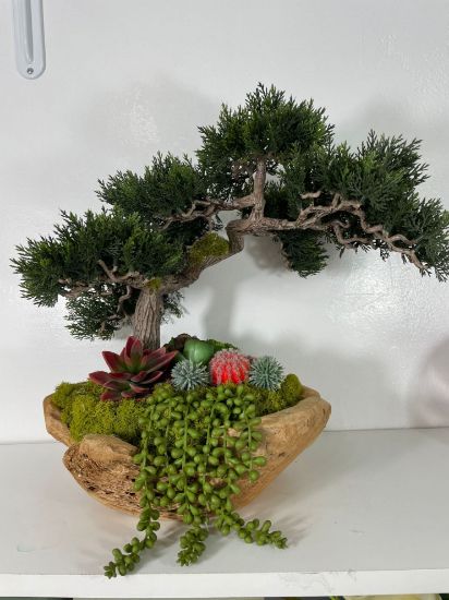 Picture of Bonsai artificial con base de madera by Laly's Creations
