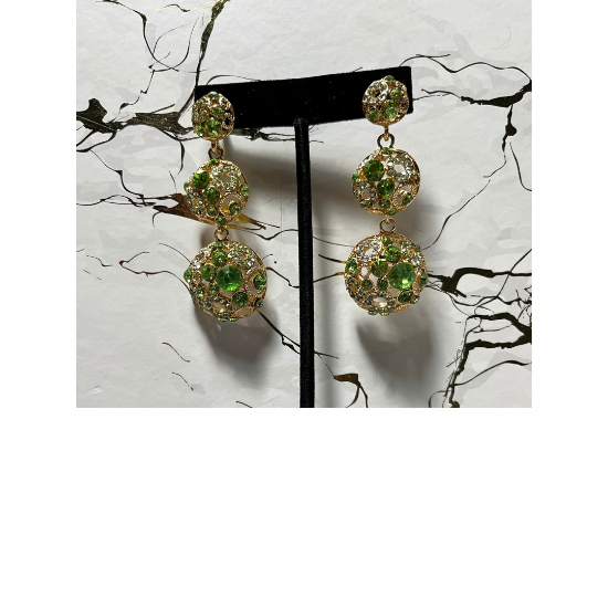 Picture of Lime Green golden earrings 